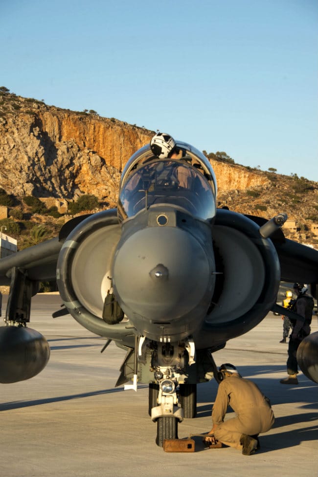AV-8B Harrier Pilot preparing