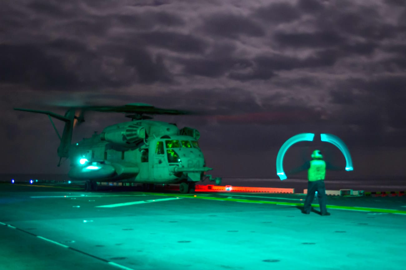 CH-53 Super Stallion night