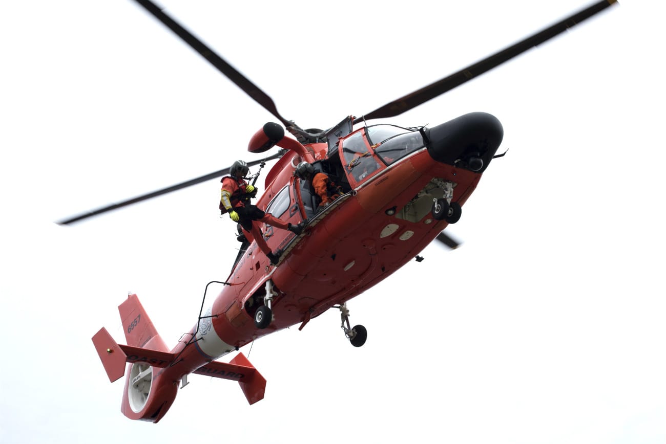 Coast guard Dolphin helicopter rescue