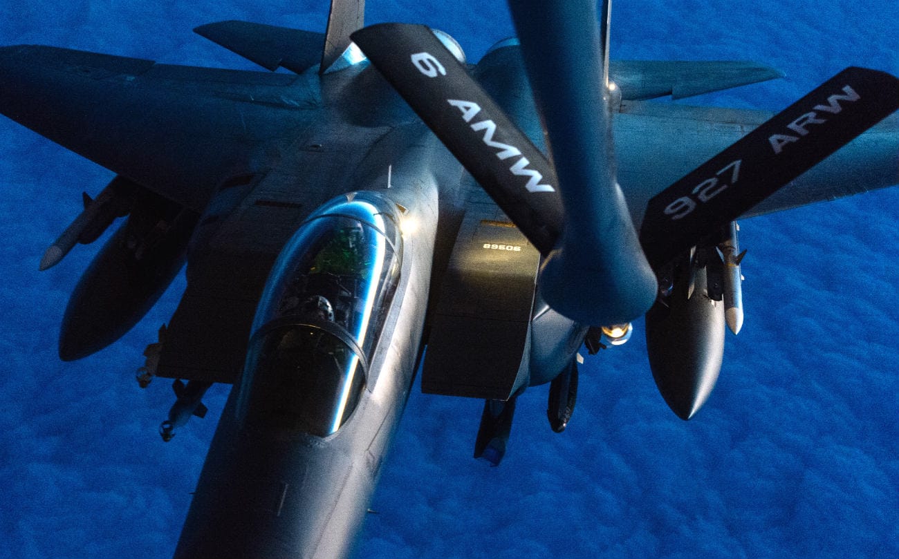 F-15 Eagle night refuel