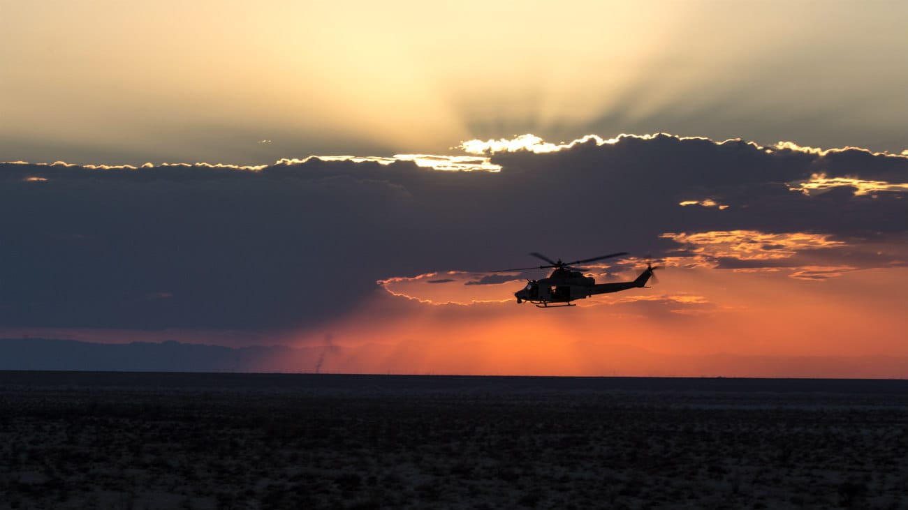 UH-1 Helicopter Sunset