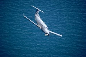 U-28A Flies Over Ocean
