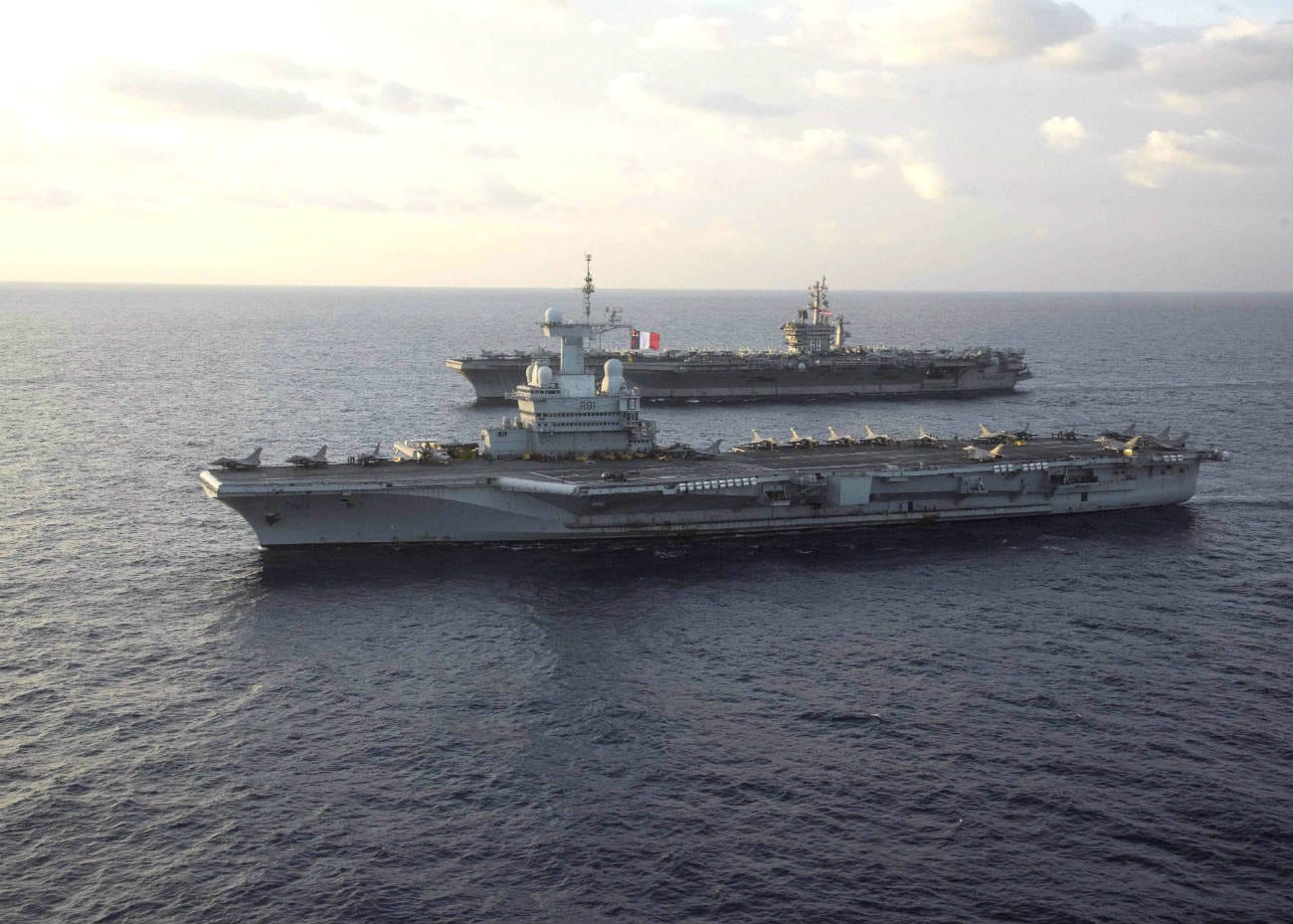 Aircraft carriers side by side US Aircraft Carrier images