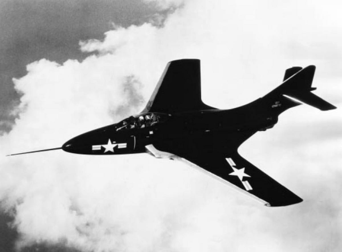 Grumman F9F Panther in Flight Over Korea