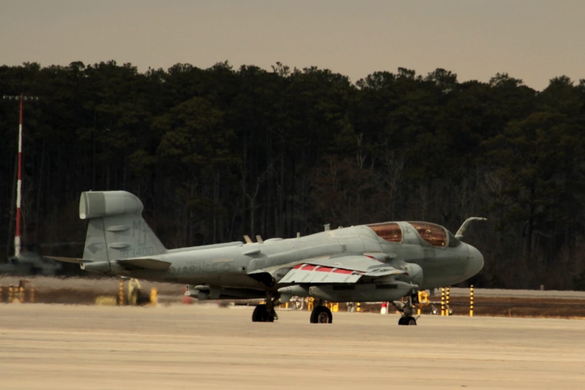 US Marine Corps EA-6B Prowler on Runway