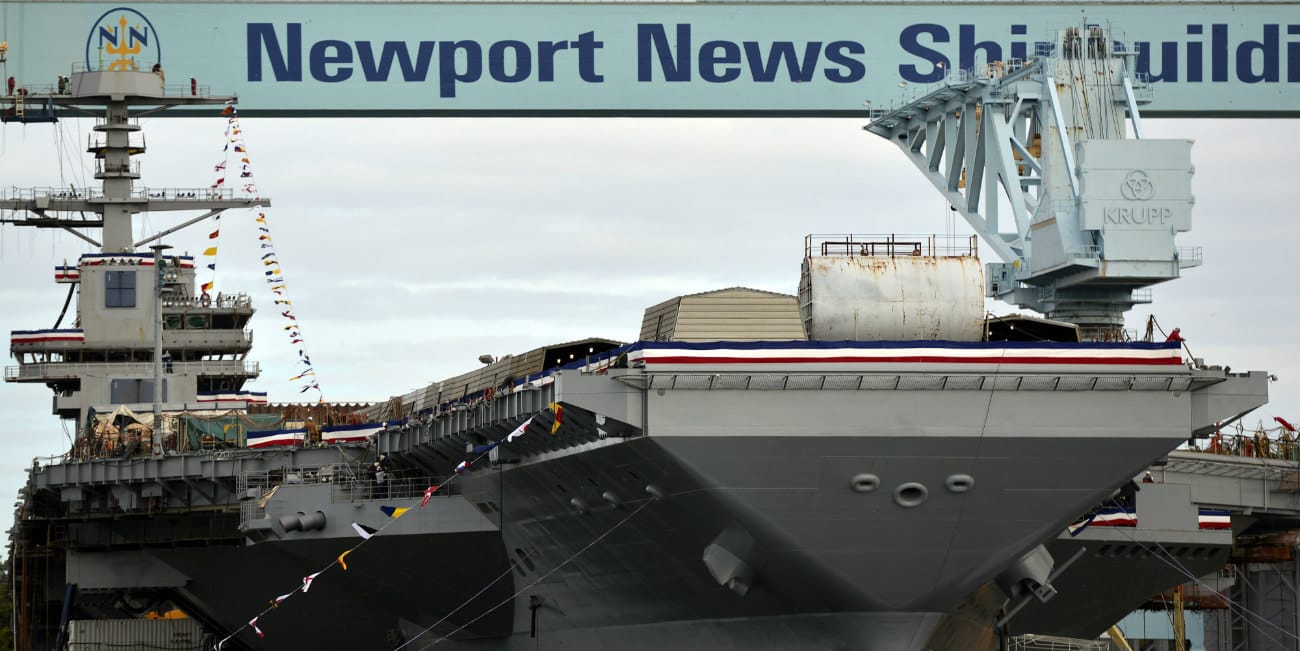 USS Gerald R Ford - Ship chirstening preparations