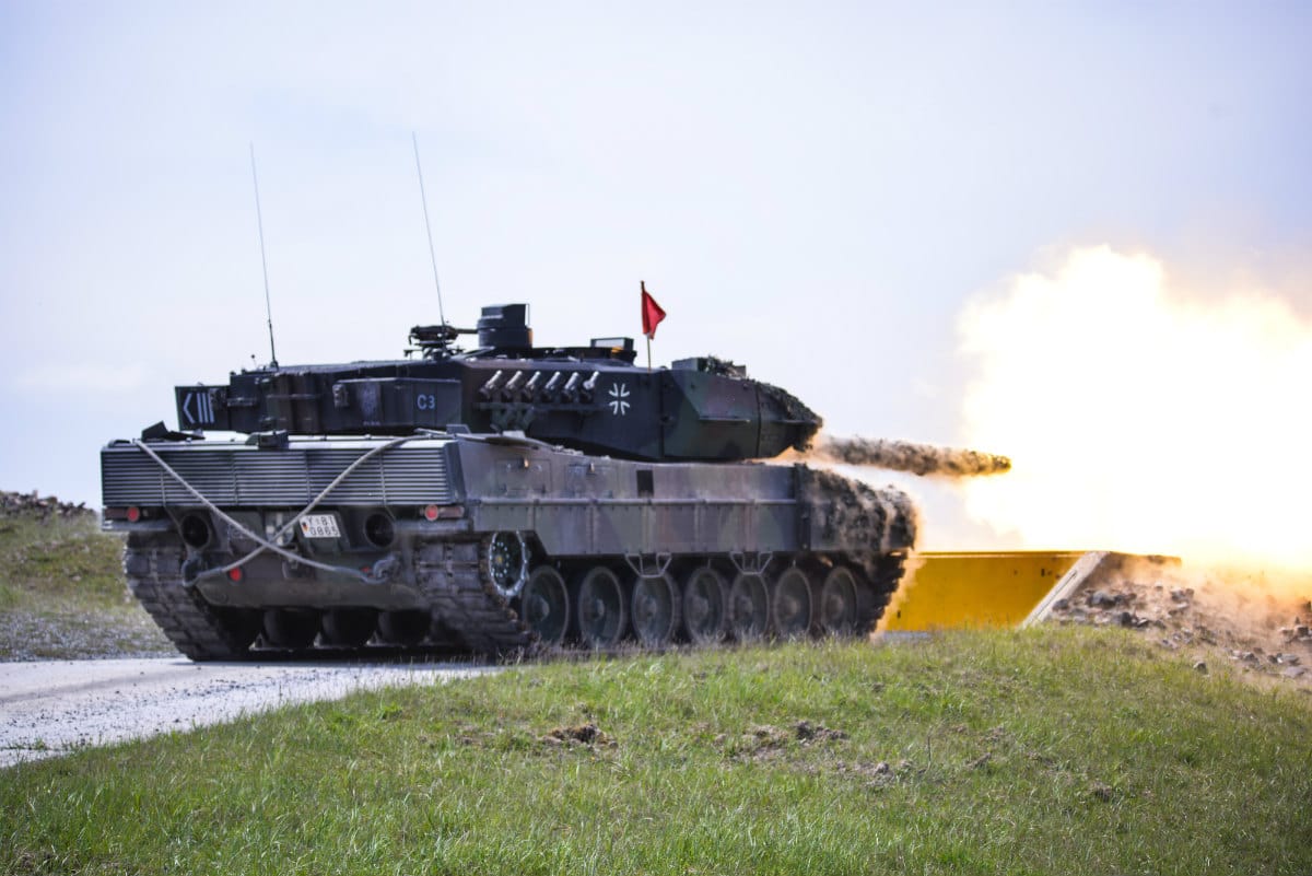 Leopard 2A6 tank during exercises