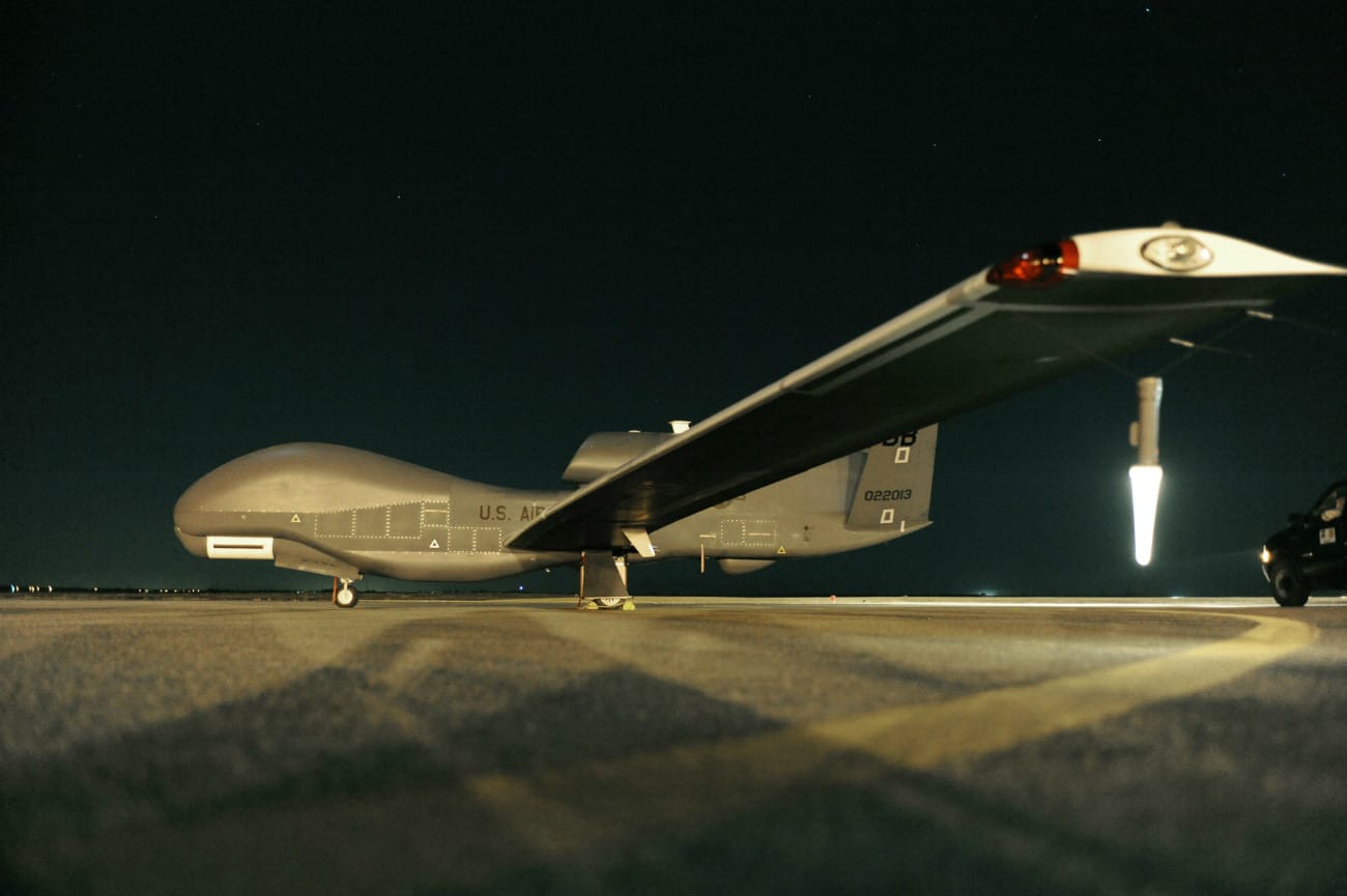 Military Drones - Globalhawk - On the flight line