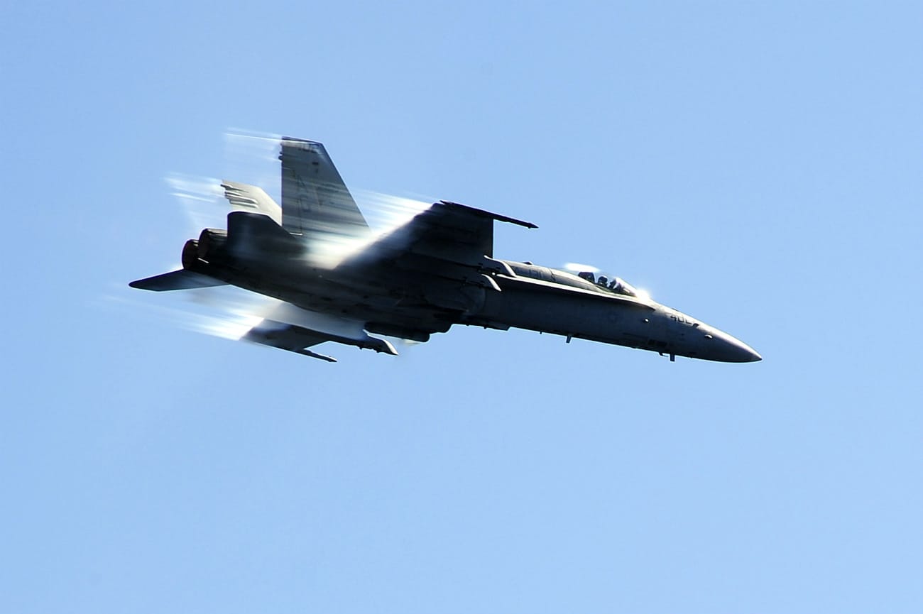 FA-18C Hornet breaks the sound barrier