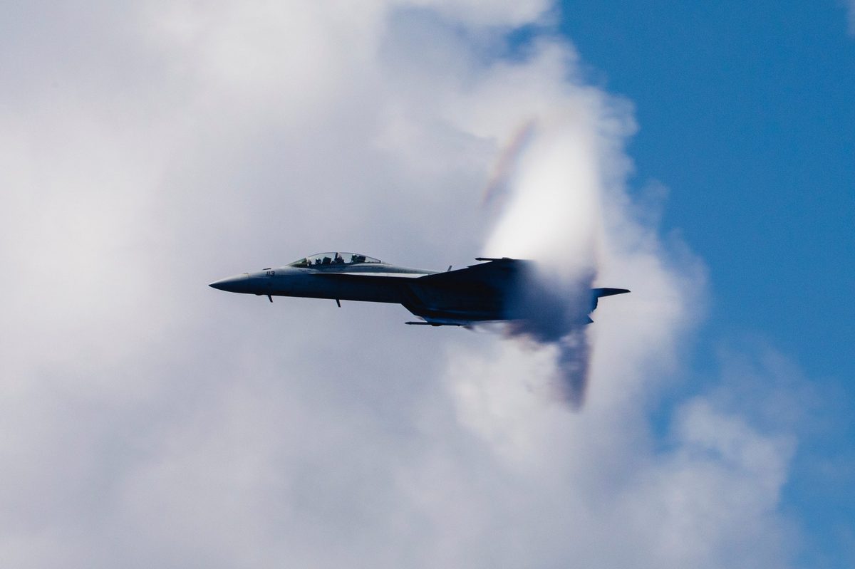 FA-18E Super Hornet breaking the sound barrier