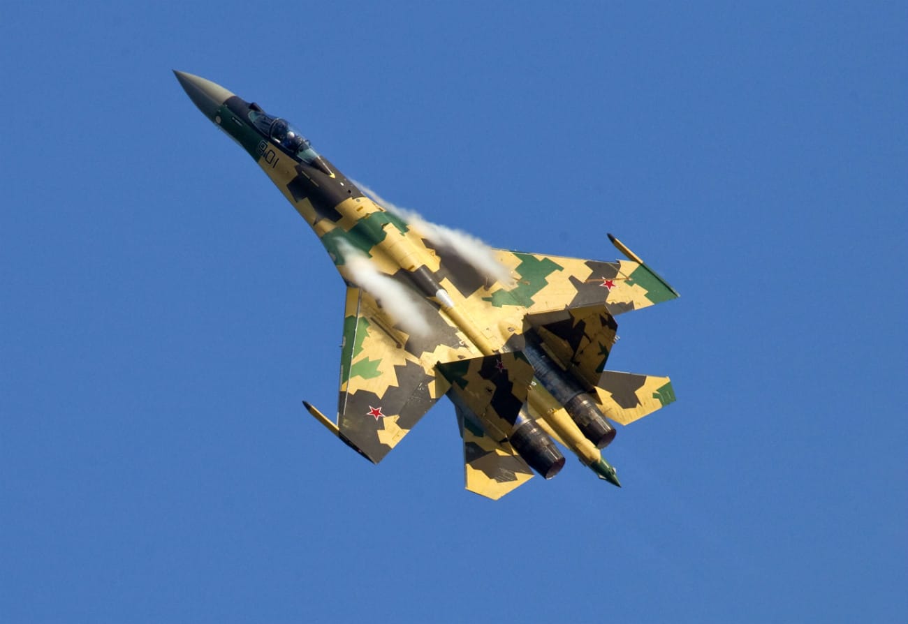 Su-35 performing at an air show