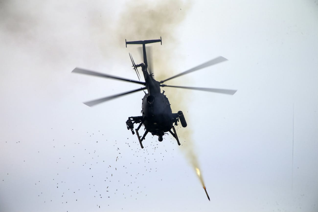 MH-6 Little Bird firing rockets
