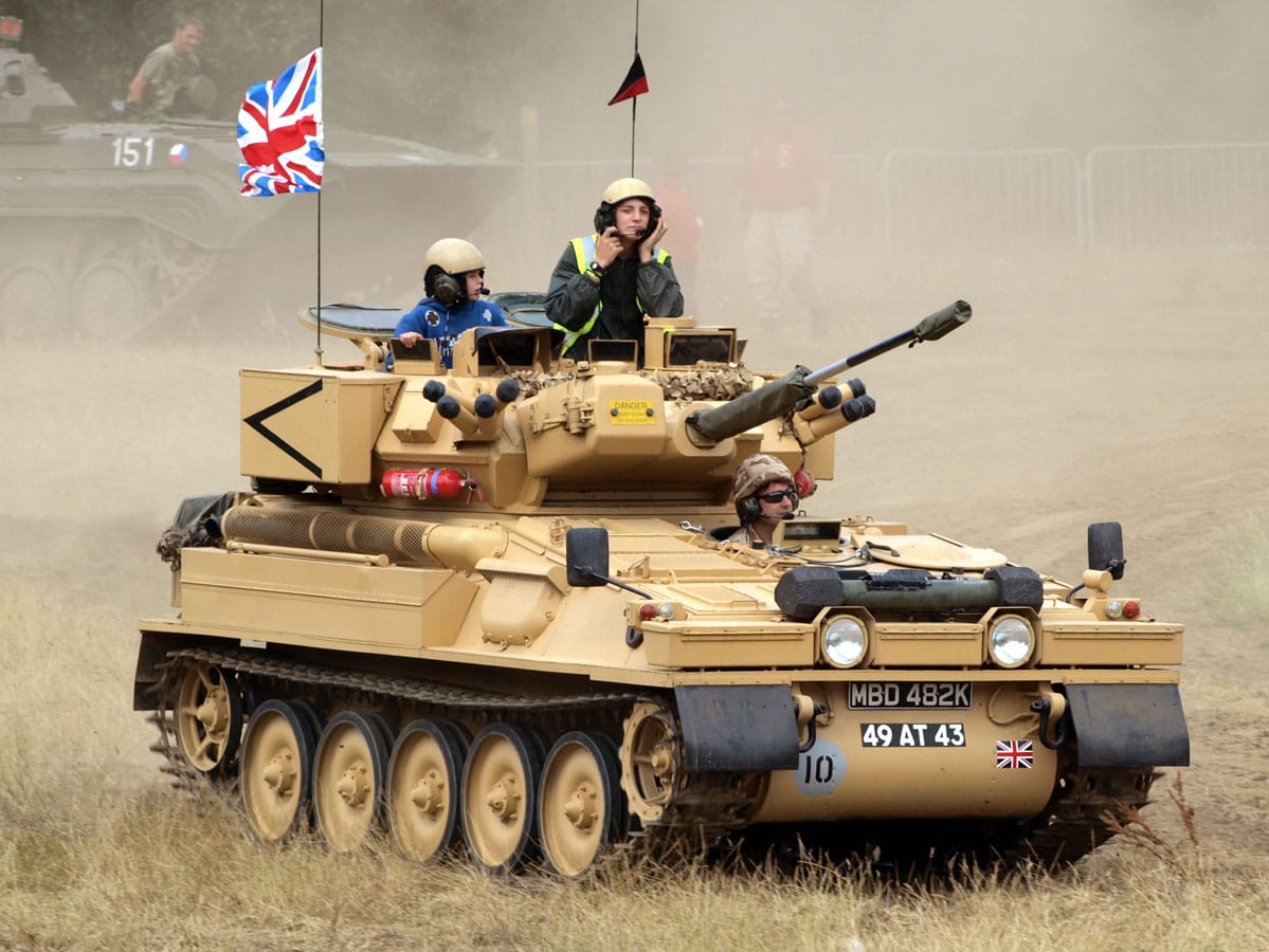 FV107 Scimitar reconnaissance vehicle, a fast and affordable military tank for civilian buyers