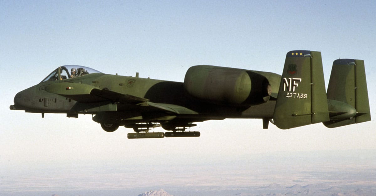 The A-10 Warthog in flight