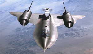 SR-71A in Flight with Test Fixture