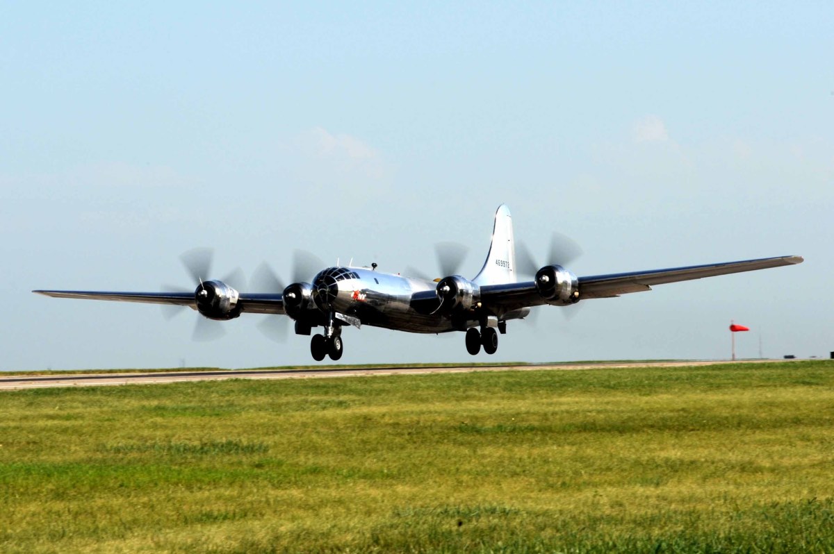B-29 Superfortress landing in Little Rock