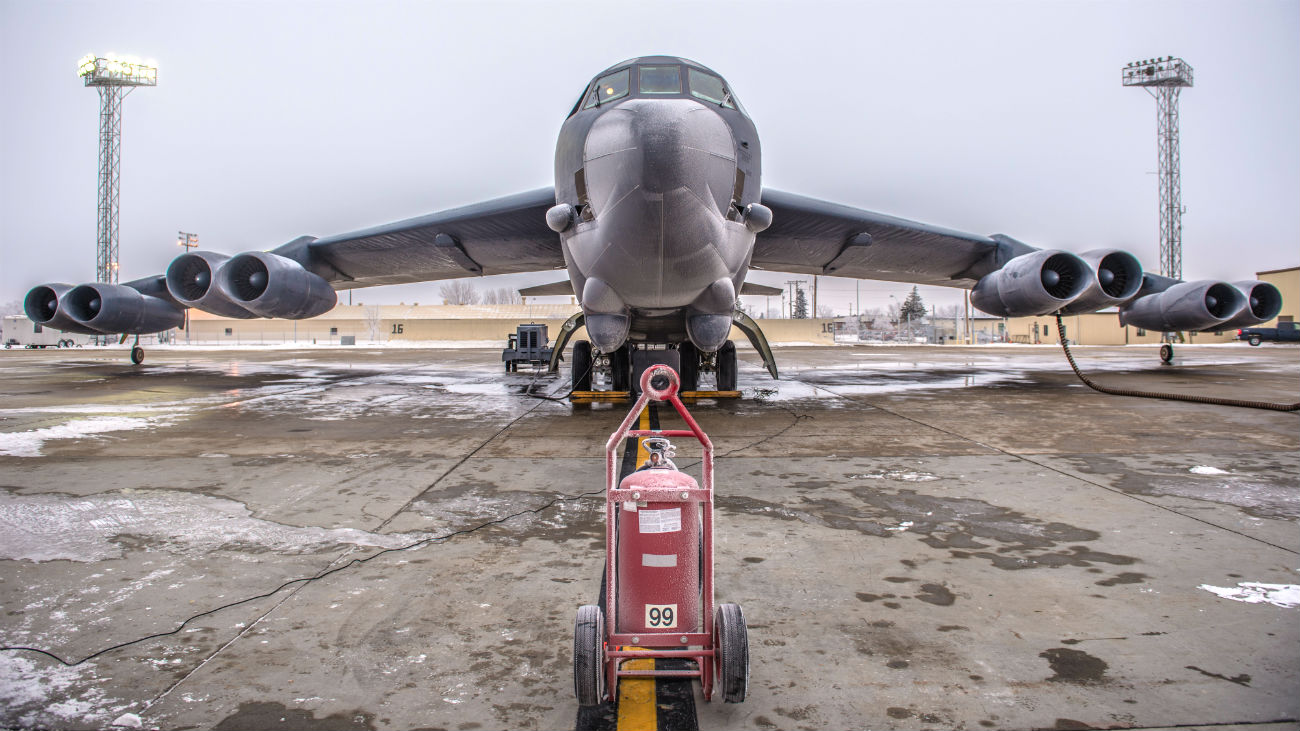 B-52 Aircraft Parked Icy