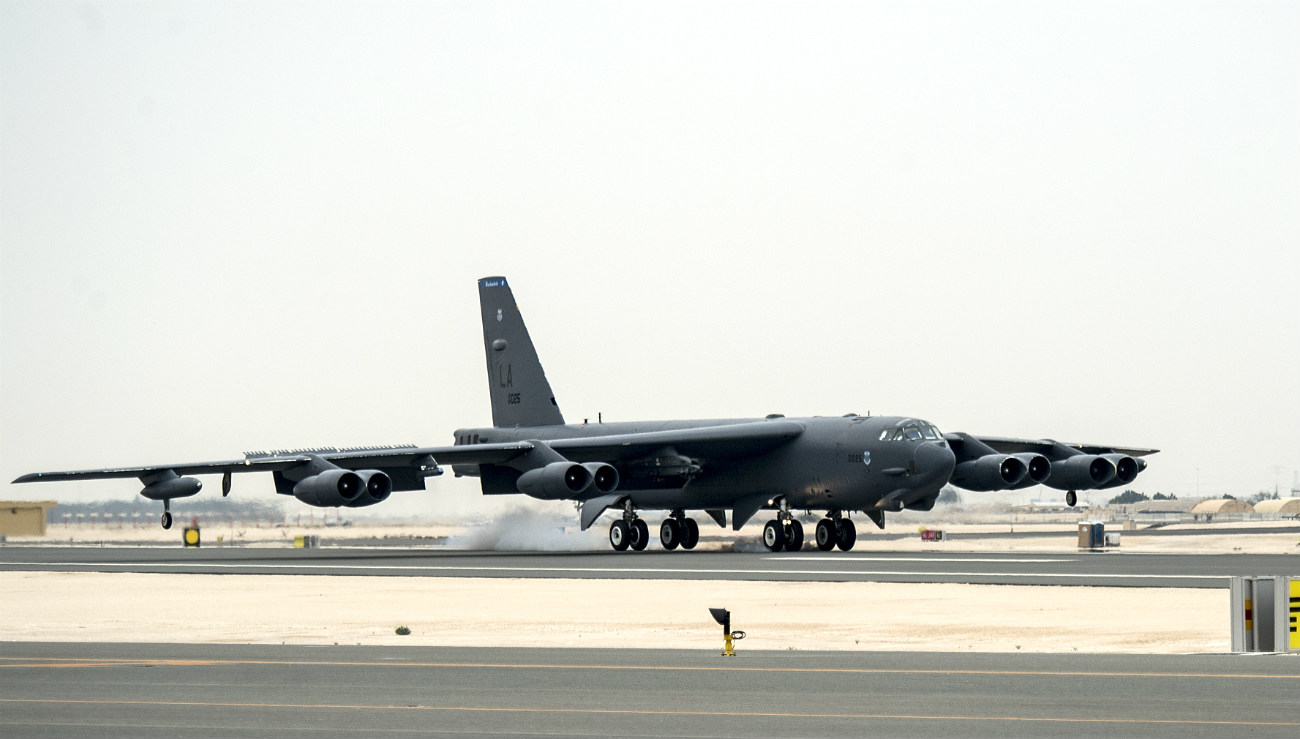 B-52 Images Stealth Bomber Takes off