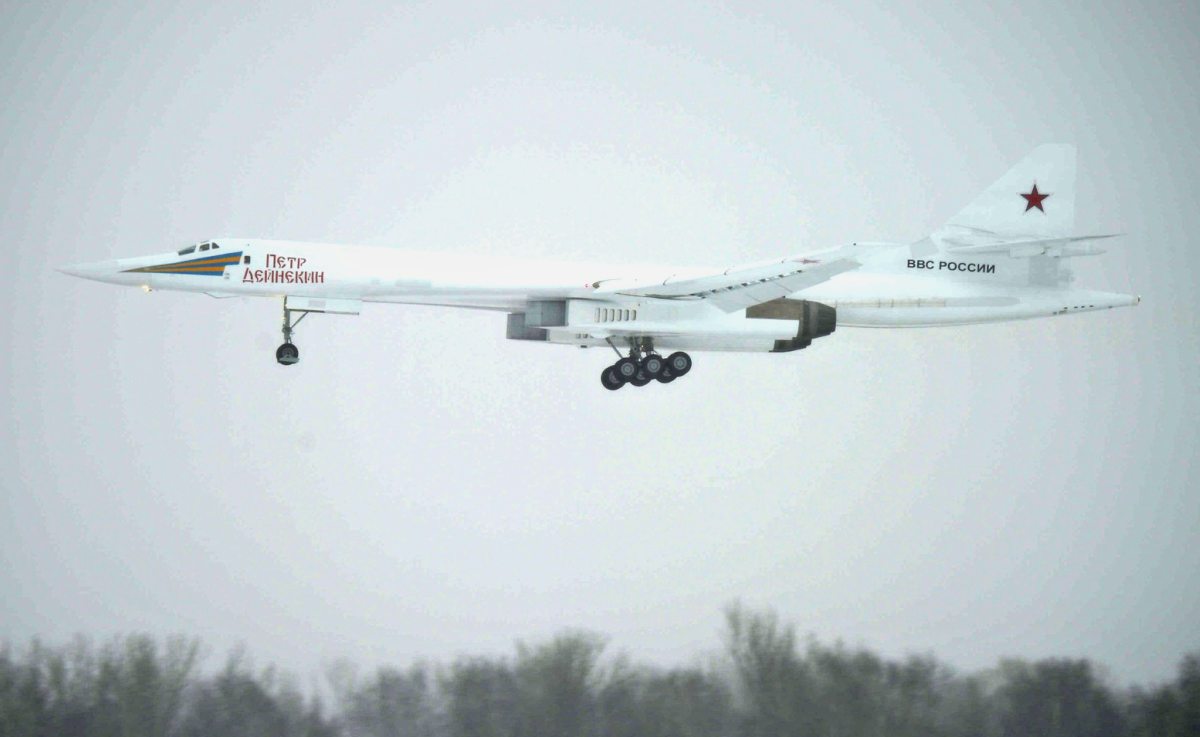 Tupolev Tu-160 fighter jet in the snow