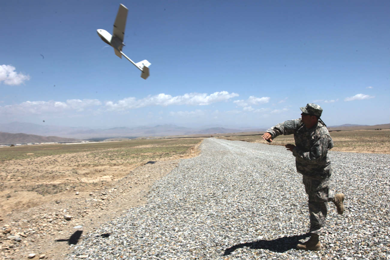 UAV being thrown