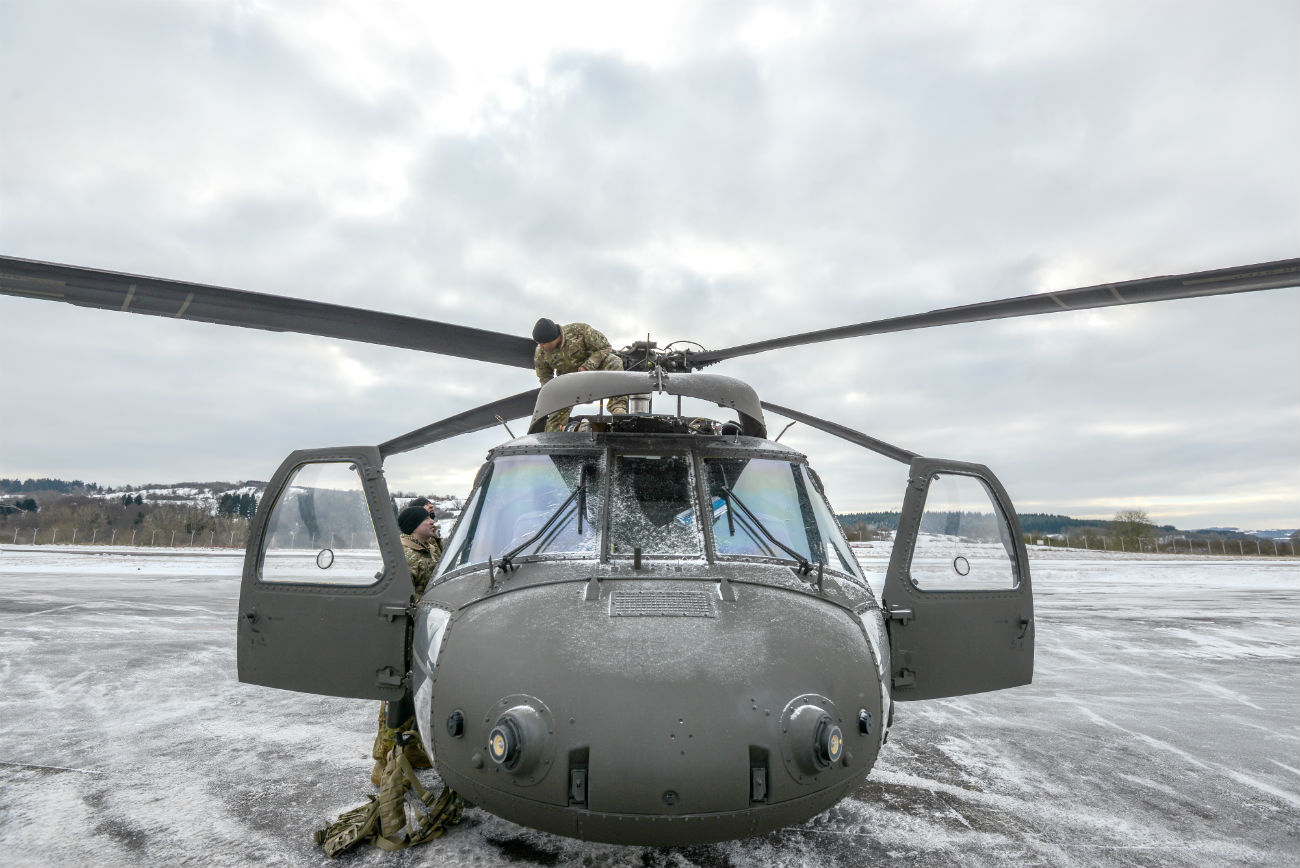 UH-60 Blackhawk snowy front
