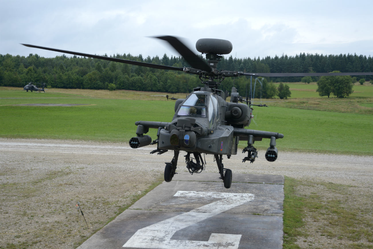 AH-64 Apache Helicopter Takes off