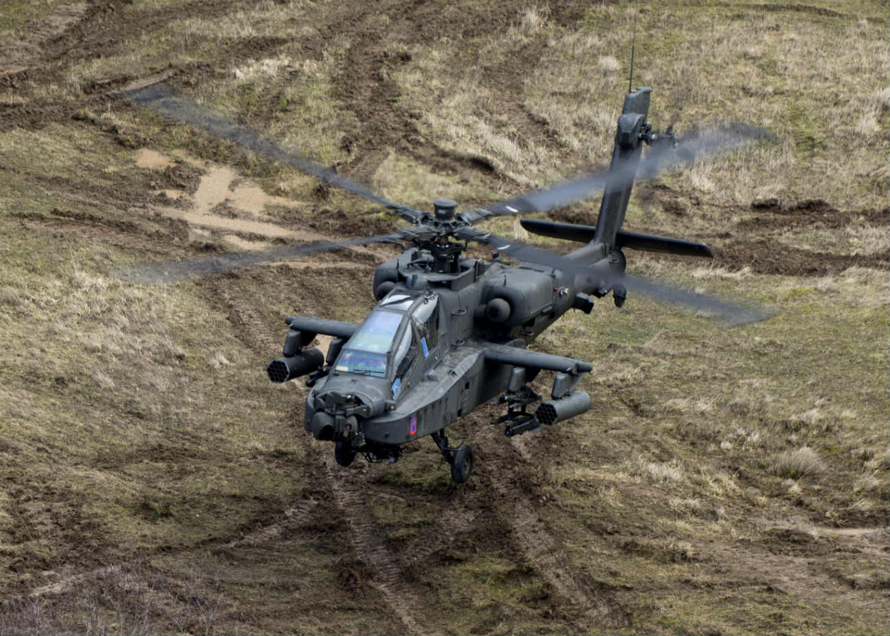 AH-64 Apache aircraft landing