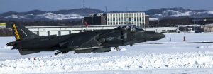AV-8B harrier take off snow
