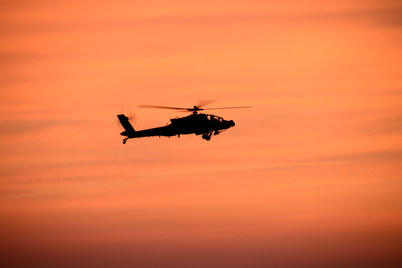Apache Helicopter sunset