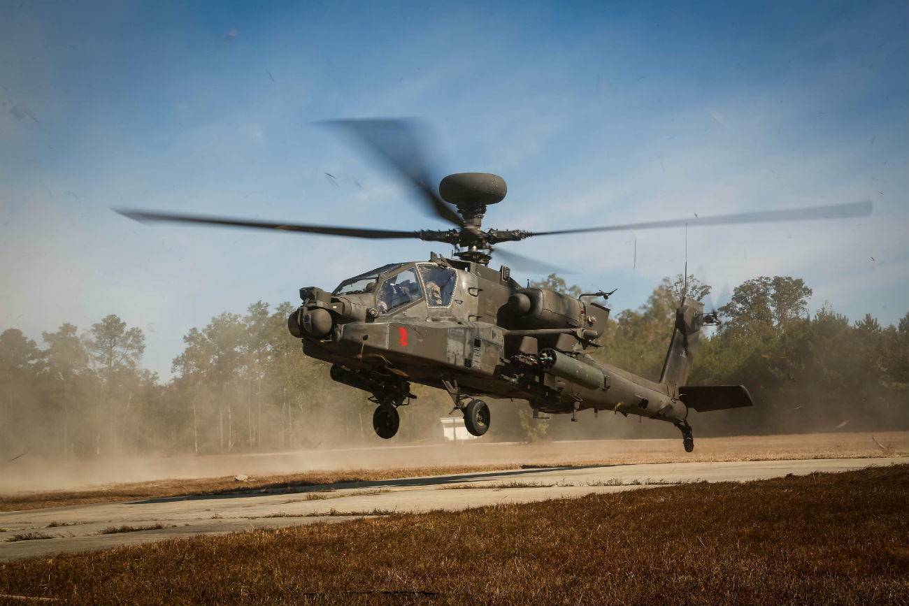 Apache Helicopter take off