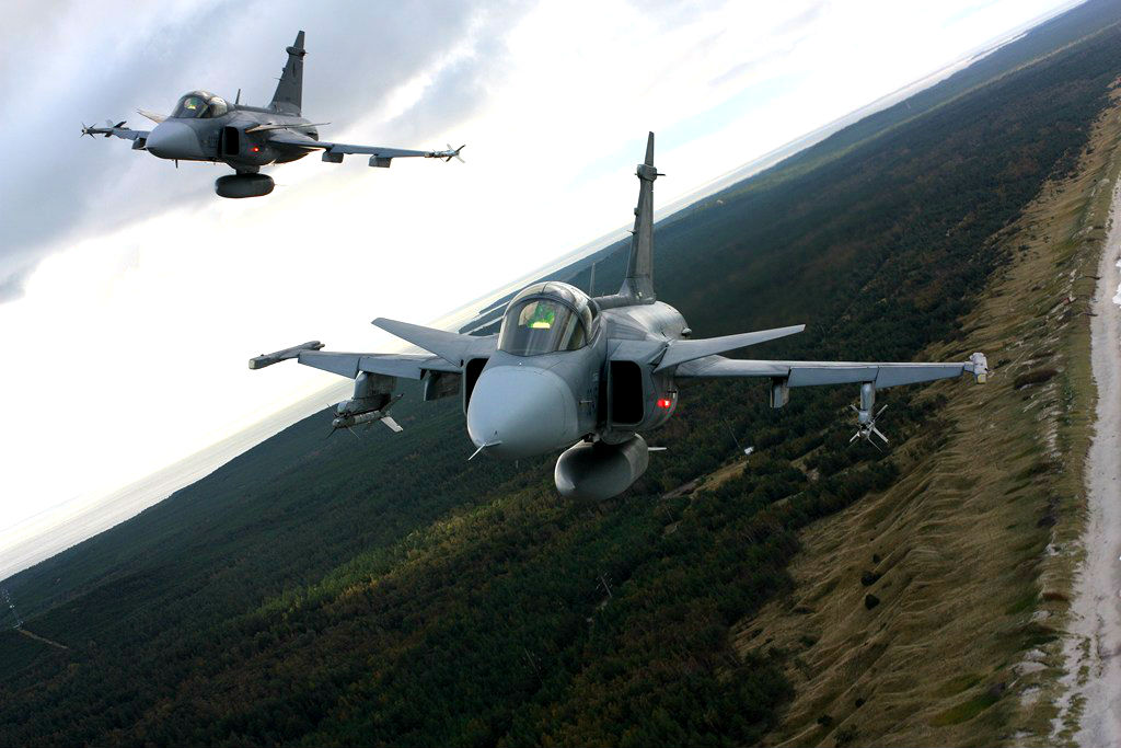 The Saab Jas 39 Gripen Air Superiority Fighter Military Machine