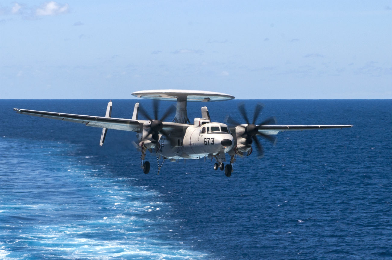 E-2 Hawkeye Lands on carrier