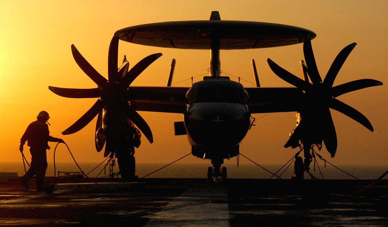 E-2 Hawkeye sunset