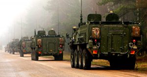 Stryker Military Vehicles Convoy