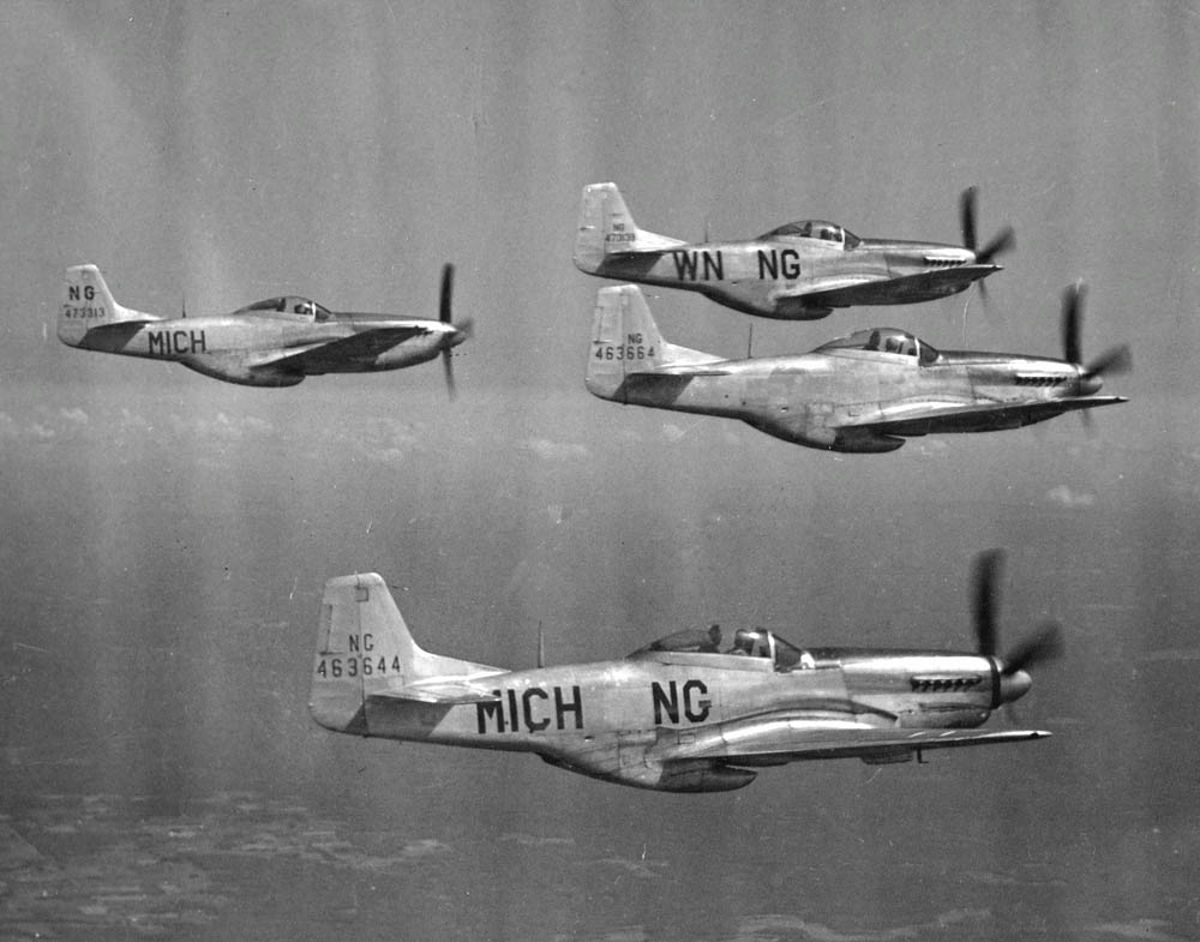 A fight of Mustangs with the Michigan Air National Guard