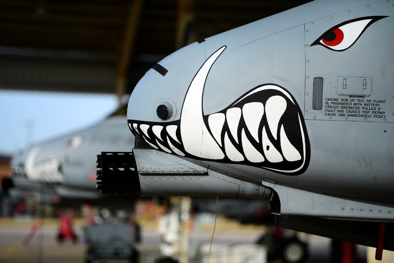 GAU-8 Avenger Gun images - A-10 Thunderbolt II sitting on the flight line