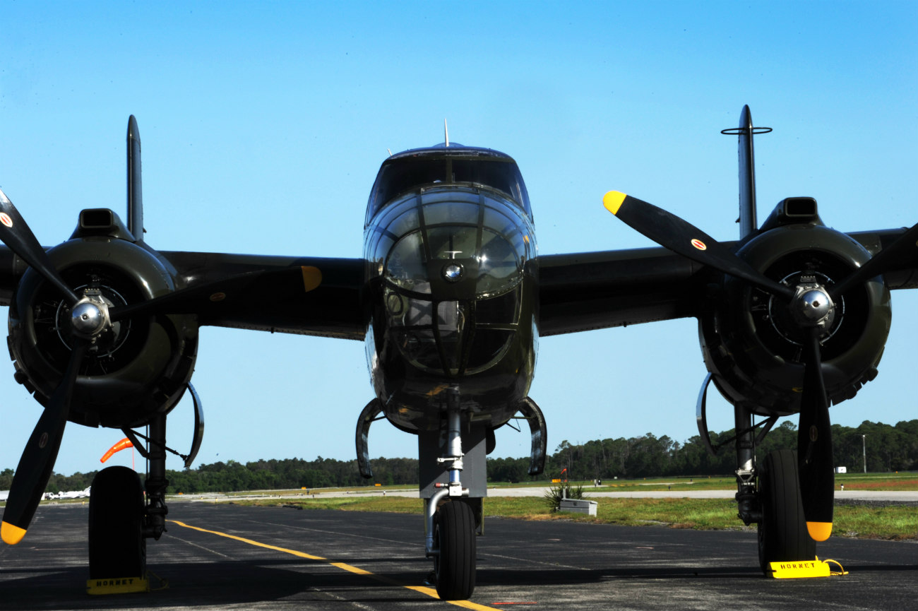 B-25 Mitchell sitting on the taxi way