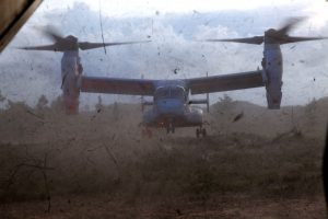Dirt Landings and Take-Offs Images - MV-22 Osprey landing at a dirt landing zone