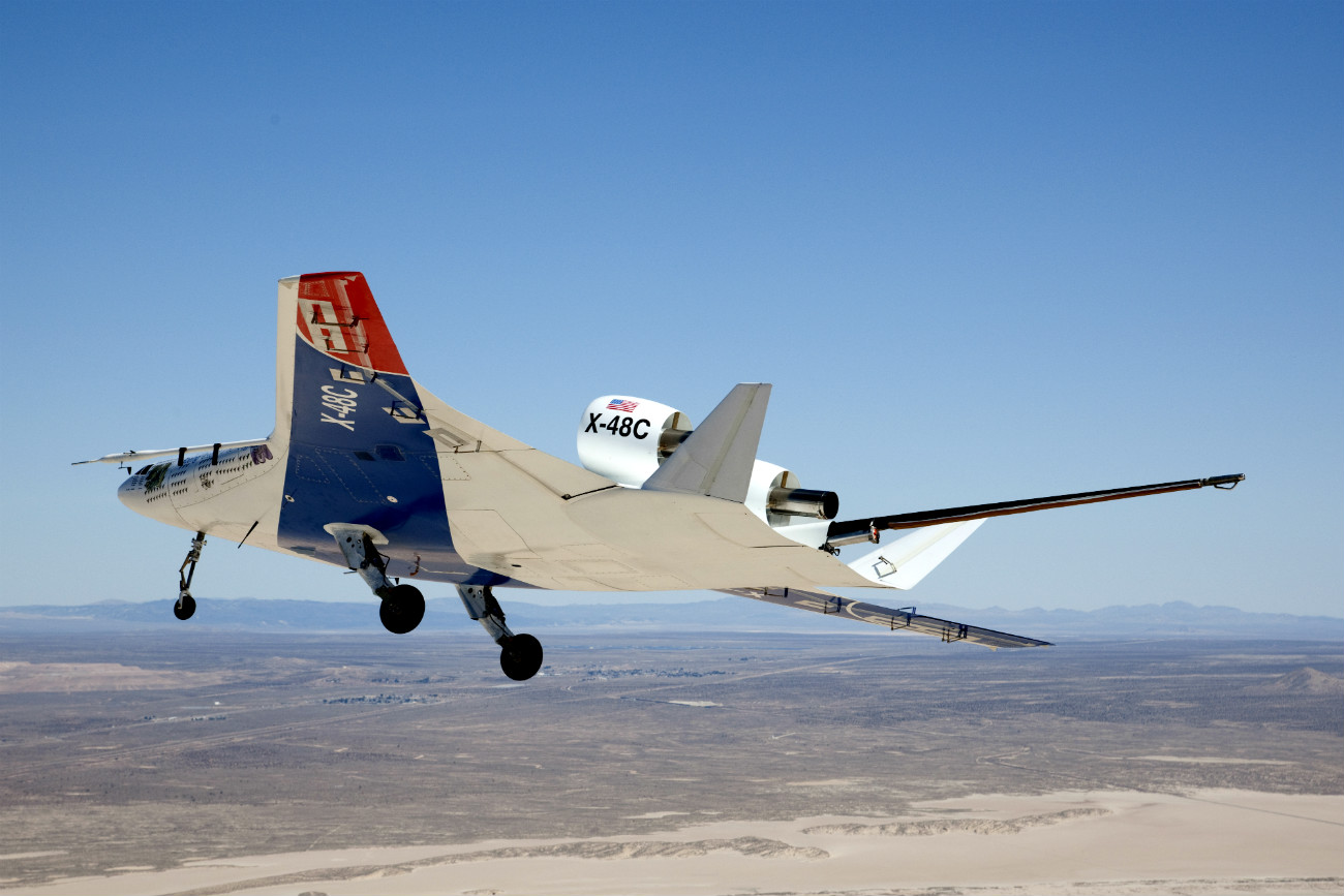 X-48C Hybrid Wing Body cruising altitude