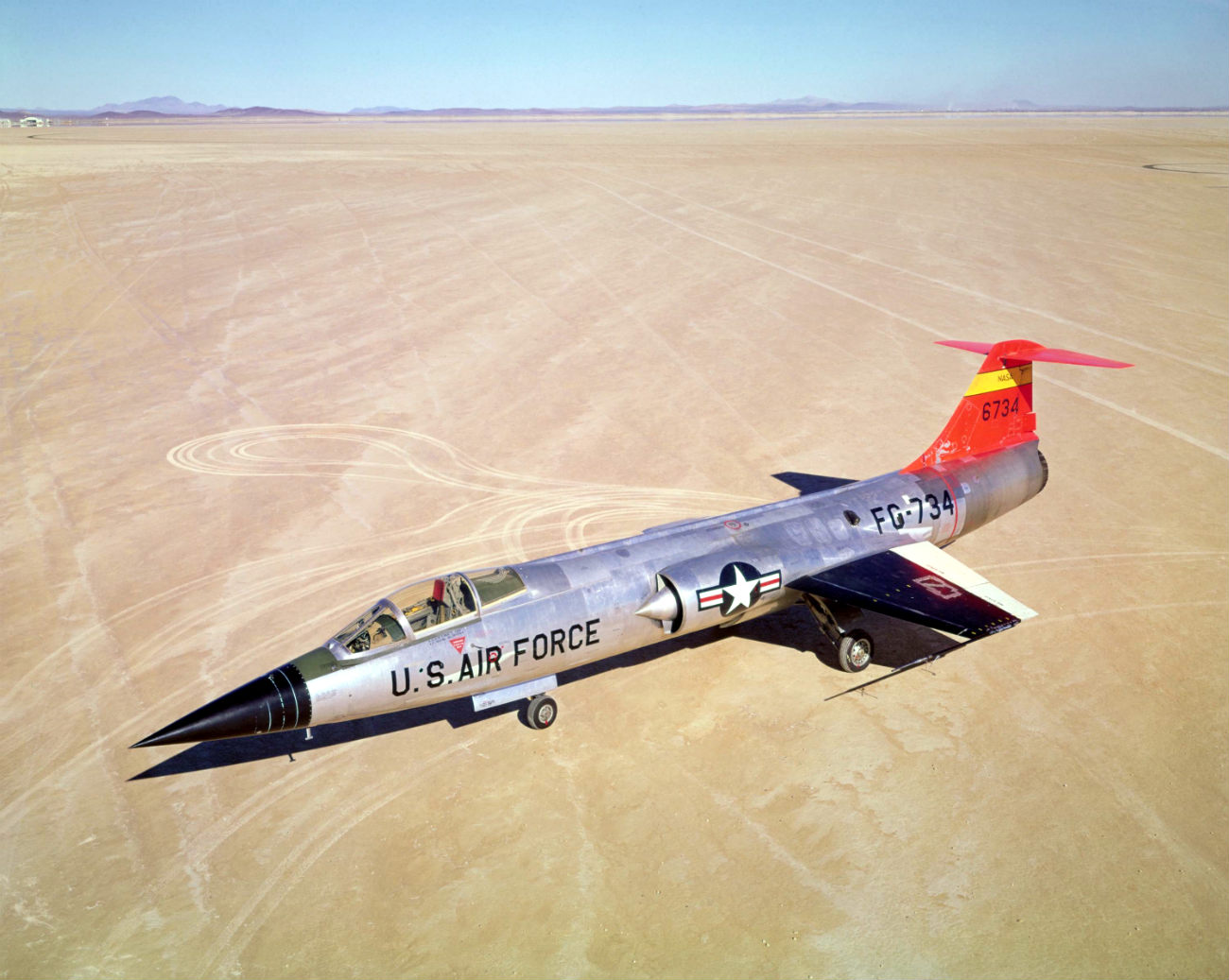 F-104 Starfighter on a lakebed