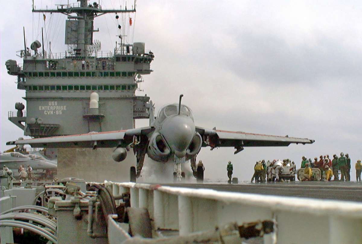 A-6 Intruder takes off of USS Enterprise
