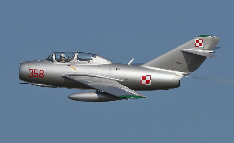 MiG-15 fighter jet in air