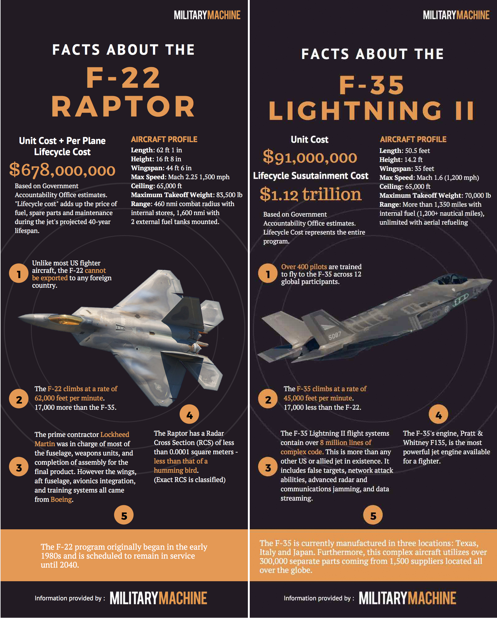 F-22 Raptor vs F-35 Lightning | Cost, Performance, Size, Top Speed