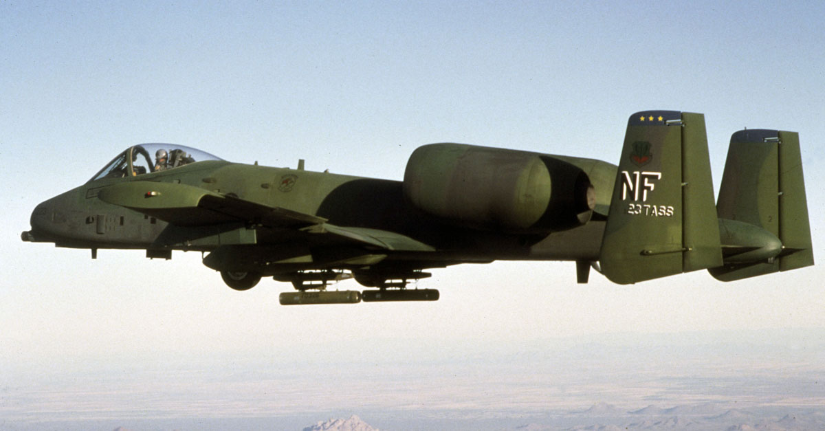 The A-10 Warthog in flight