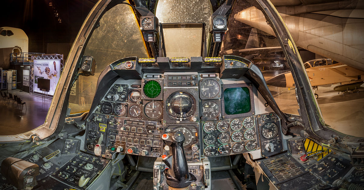 National Museum of the United States Air Force Fairchild Republic A-10A Thunderbolt II cockpit view