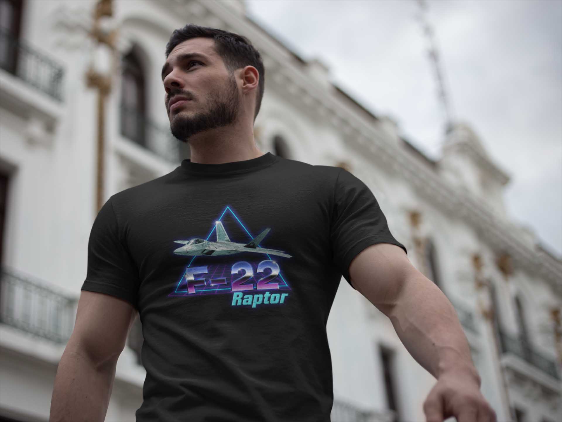 retro f-22 raptor t-shirt